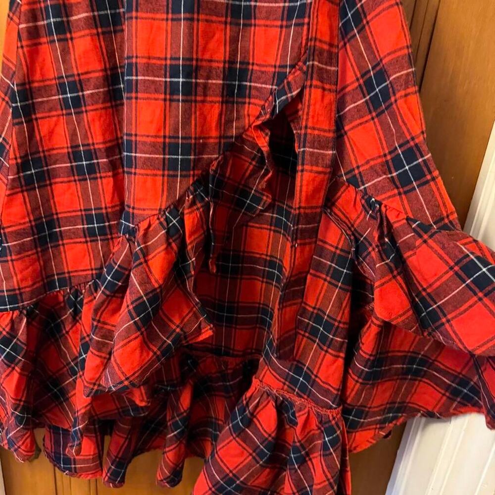Kiel James Patrick Apple Pie Skillet red plaid midi skirt - Picture 5 of 8